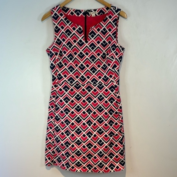 Women’s Gap split neck geometric print dress size 2 - Picture 2 of 8